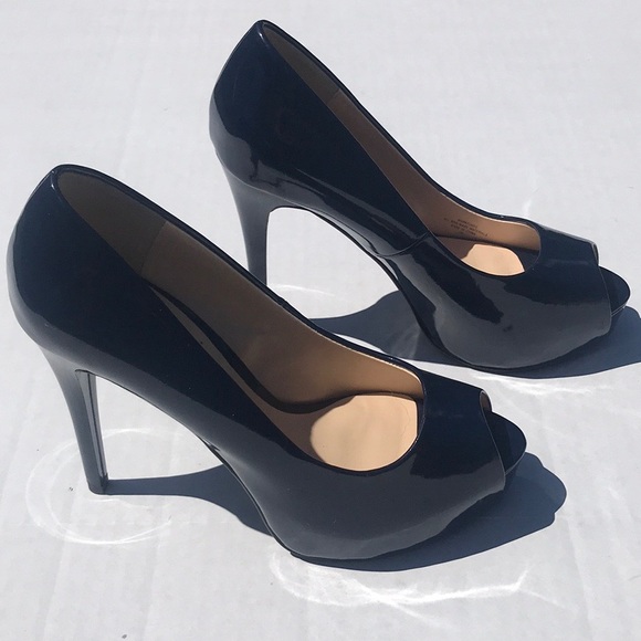 Guess Shoes - Guess Navy Blue Peep Toe Heels